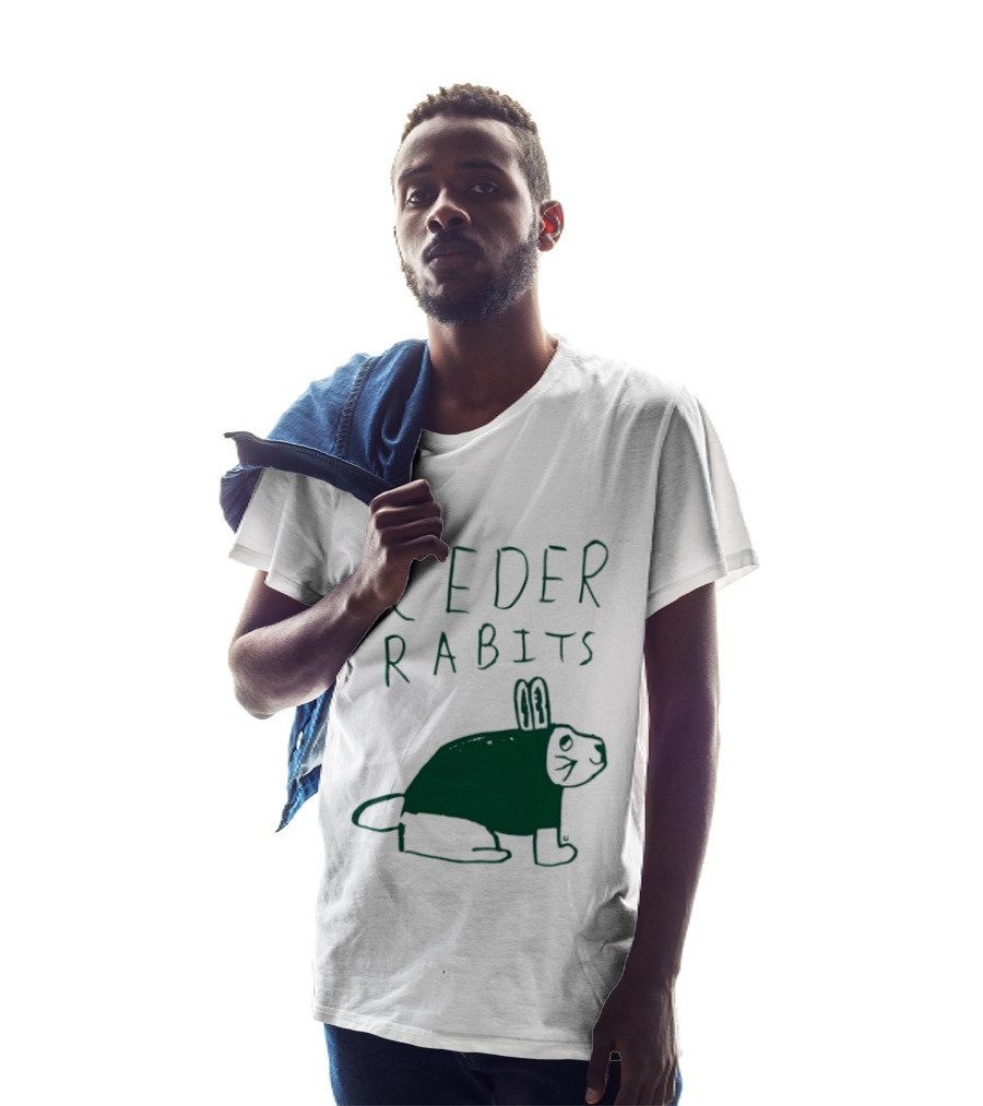 Cedar Rapids Ceder Rabits Playful Drawing T-Shirt