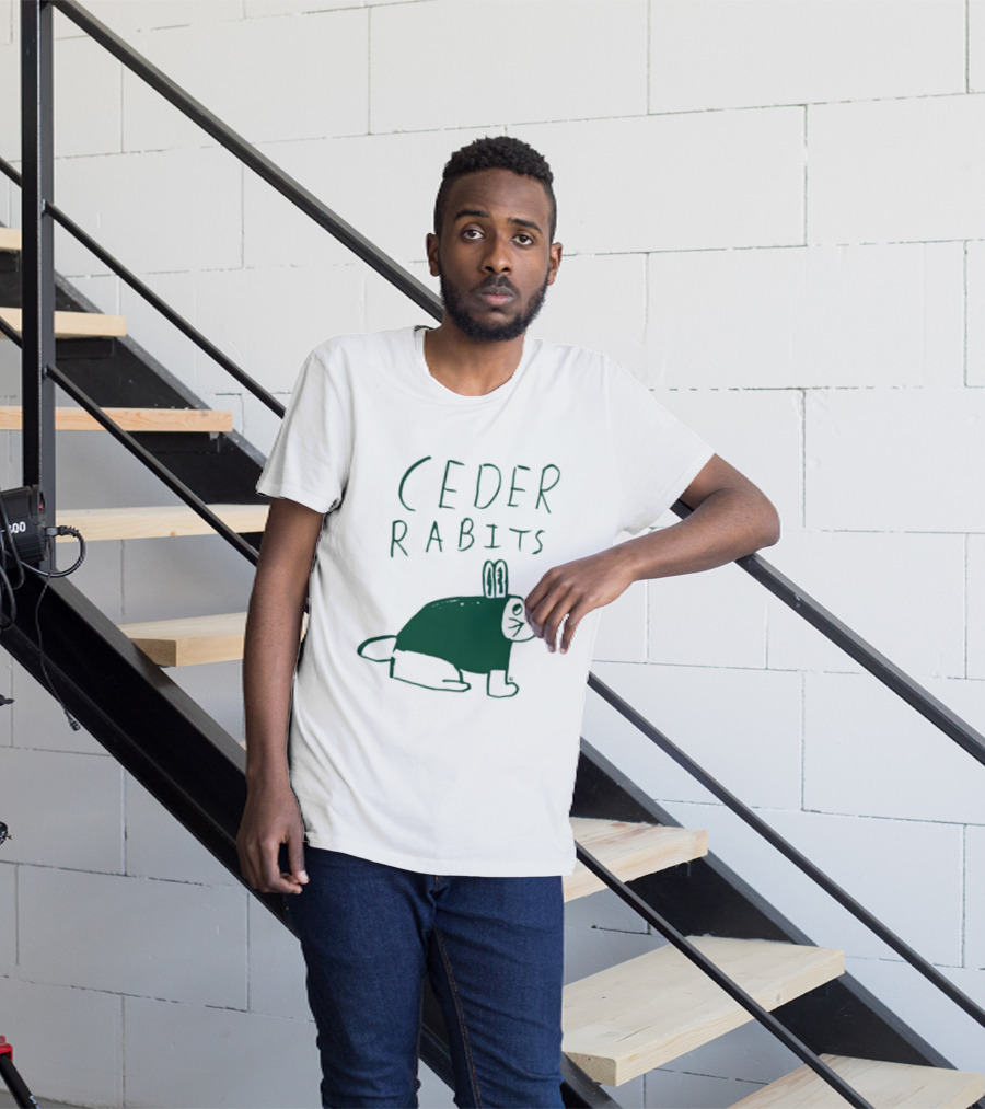 Cedar Rapids Ceder Rabits Playful Drawing T-Shirt