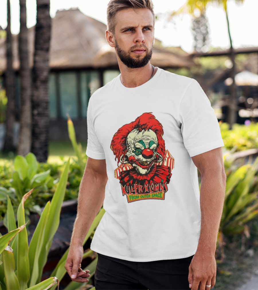 Killer Klowns From Outer Space Creepy Clown Art Red Nose Costume T-Shirt