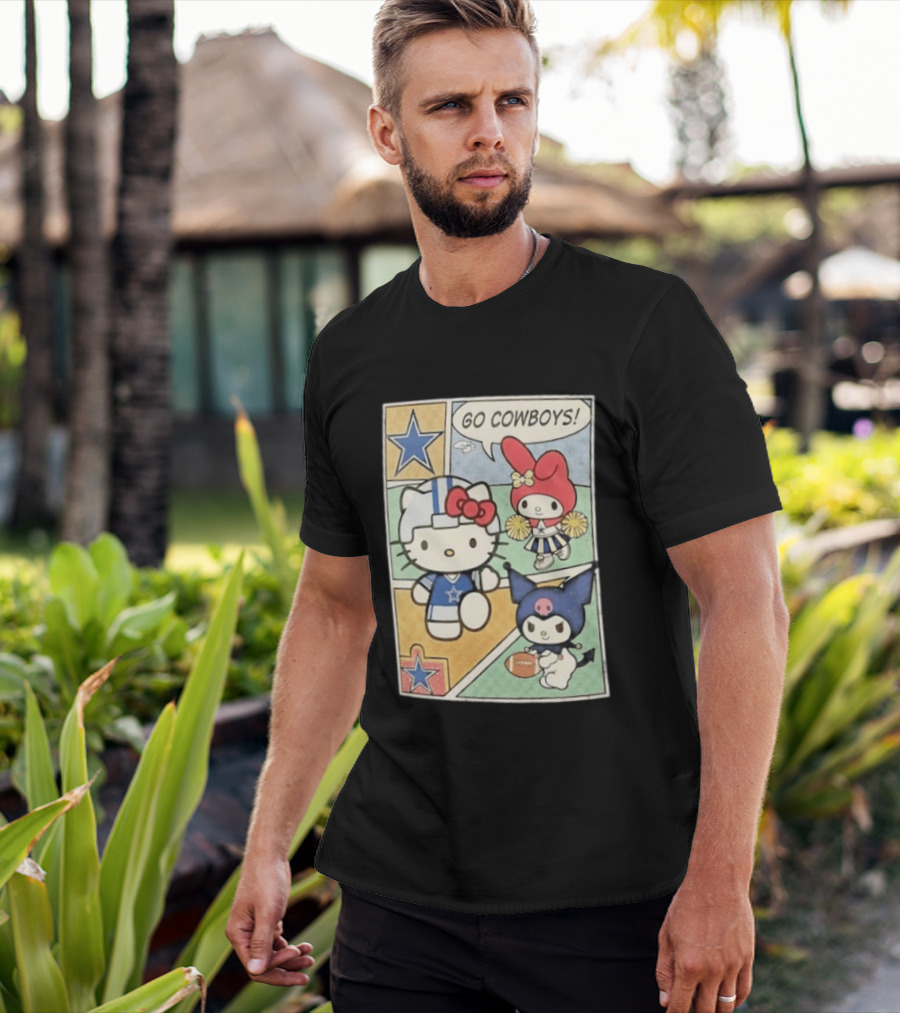 Dallas Cowboys Hello Kitty My Melody Kuromi Go Cowboys Comic T-Shirt