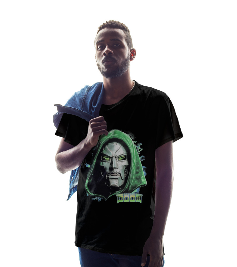 Doctor Doom Marvel Green Hooded Mask Iconic Villain T-Shirt