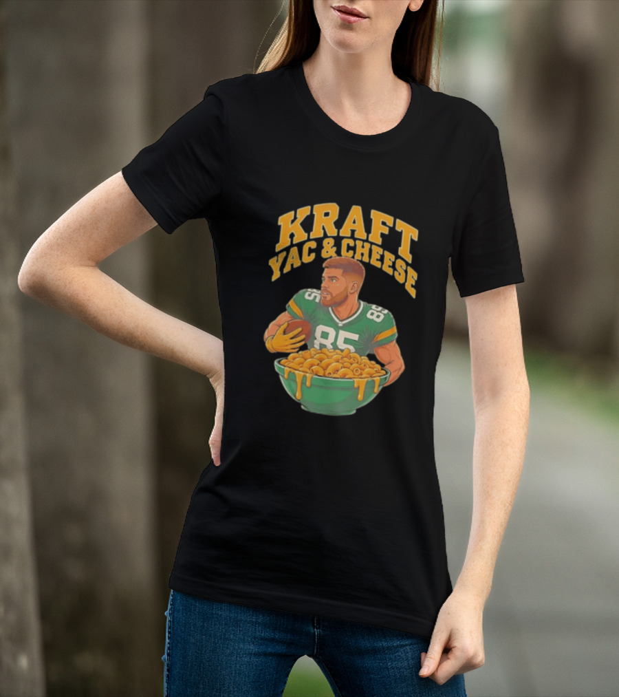 Kraft Yac & Cheese Green Bay Packers 85 Football Player With Bowl T-Shirt