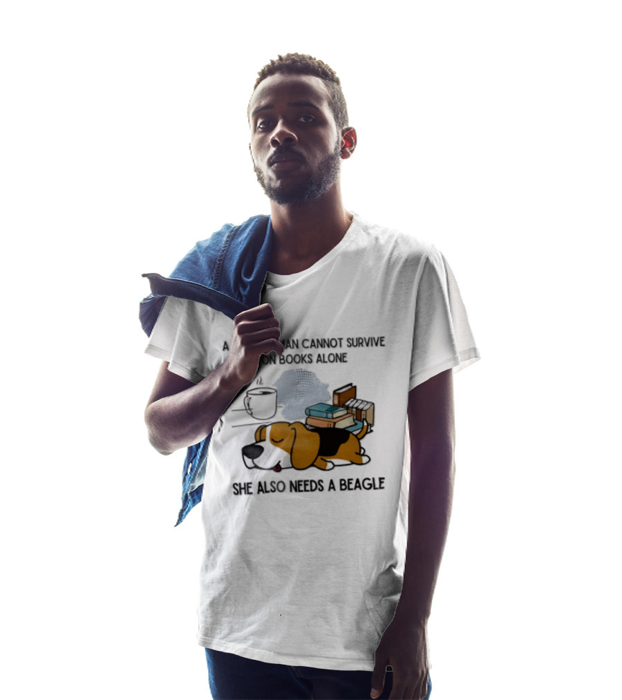 A Wise Woman Cannot Survive On Books Alone She Also Needs A Beagle Coffee Stack T-Shirt