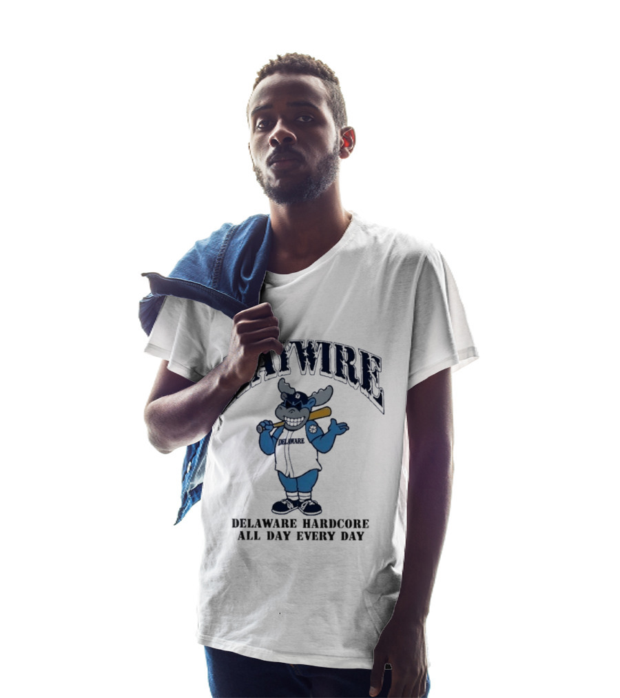 Haywire Wilmington Delaware Hardcore All Day Every Day Cartoon Bull With Baseball Bat T-Shirt