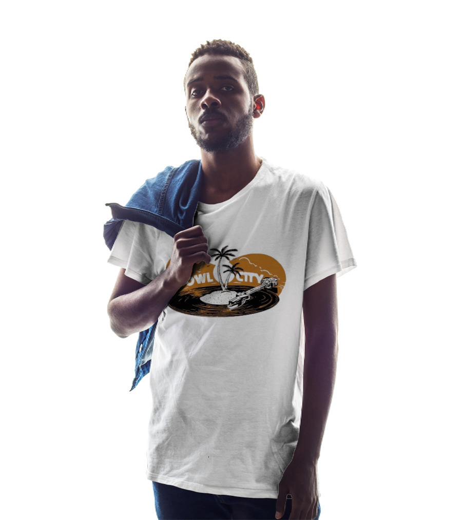 Owl City Vinyl Beach Paradise With Palm Trees T-Shirt