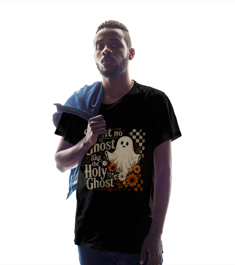 Aint No Ghost Like The Holy Ghost Ghost Flowers Checkered T-Shirt
