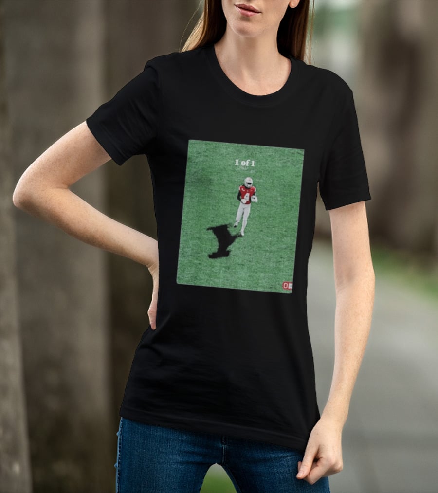 1 Of 1 Jeremiah Smith Ohio State Buckeyes Goat Shadow Football T-Shirt