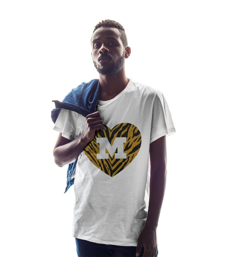 Mizzou Heart M Tiger Stripes Bold Spirit T-Shirt