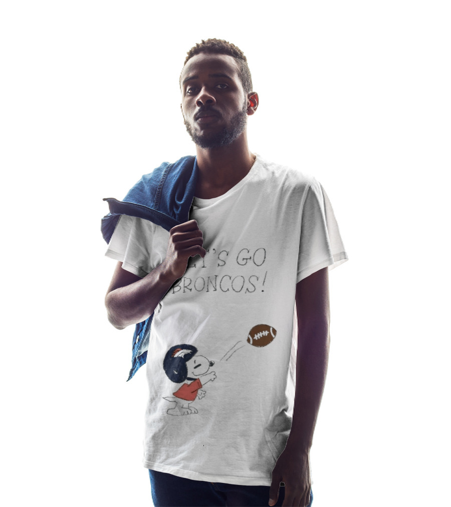 Snoopy Let's Go Broncos Denver Football Fan Peanuts Sports Team T-Shirt