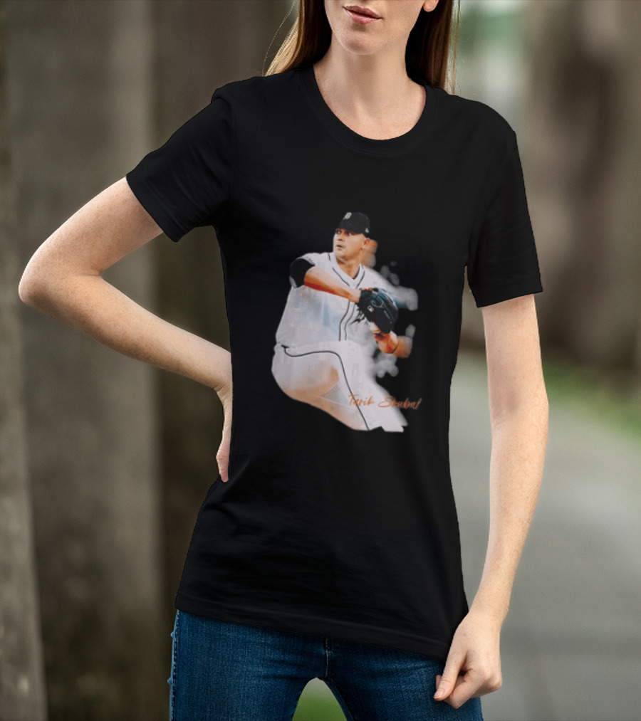 Detroit Tigers Tarik Skubal Pitcher Action Baseball T-Shirt