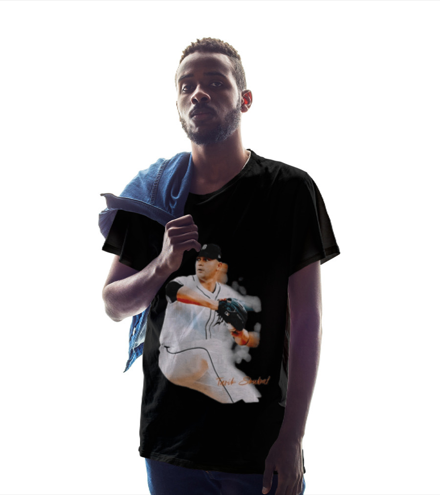 Detroit Tigers Tarik Skubal Pitcher Action Baseball T-Shirt