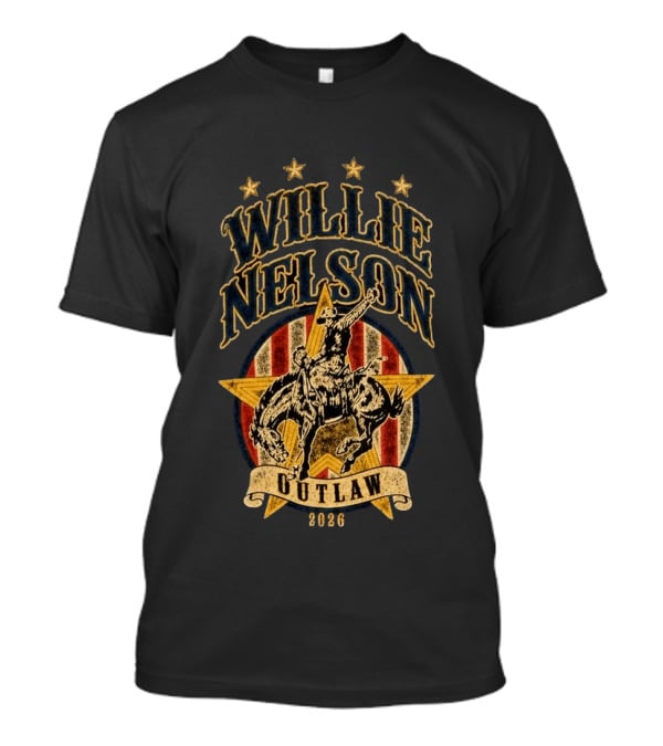 Willie Nelson Outlaw Tour 2026 Cowboy Star Rider T-Shirt