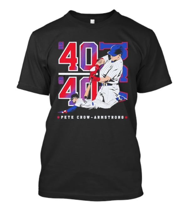 Pete Crow Armstrong 40 40 HR SB Club Chicago Cubs Players T-Shirt