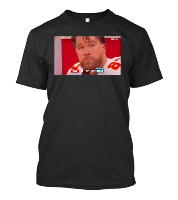 Kelce's Face Disappointment KC 6 PHI 37 NFL Football Game Loss T-Shirt