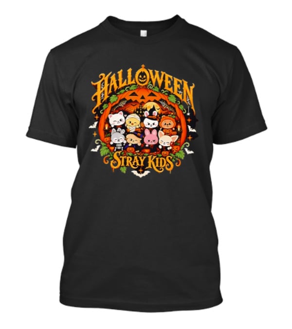 Stray Kids Skzoo Halloween Cartoon Characters Pumpkin Decoration T-Shirt