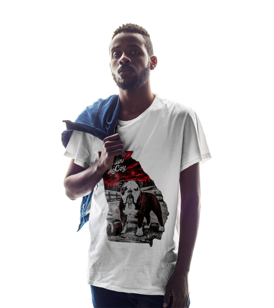 Cardin McCoy Georgia Bulldog Football Landscape T-Shirt