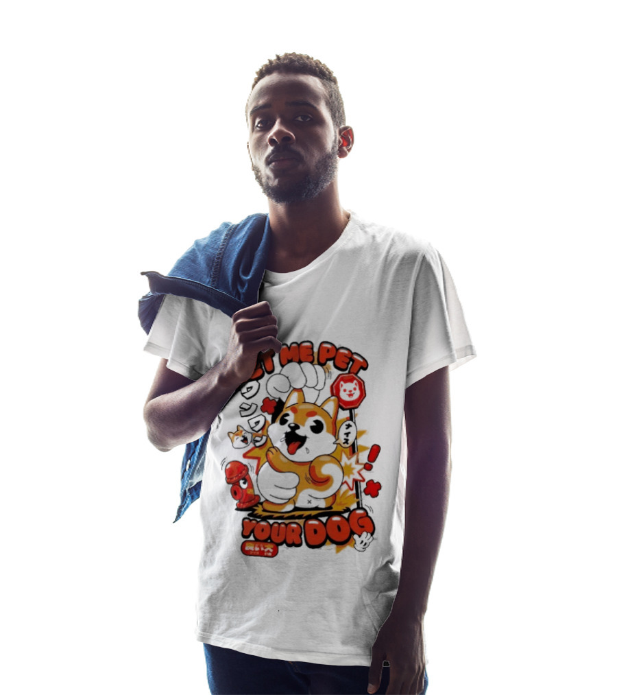 Let Me Pet Your Dog Cute Cartoon Dog Paw And Fun T-Shirt