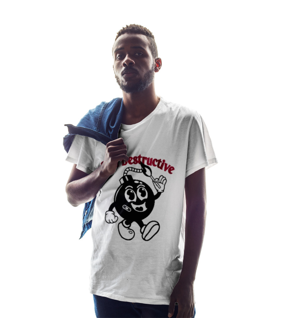 Self Destructive Cartoon Bomb Character With Happy Face T-Shirt