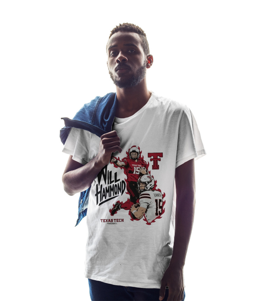 Texas Tech Red Raiders No 15 Will Hammond Football Player Collage T-Shirt