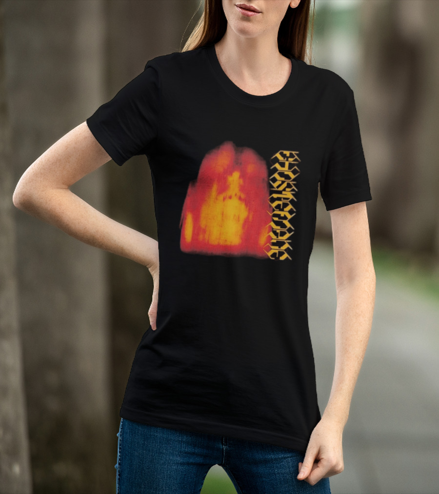 Ghostemane Face Hexagon Symbols And Red Yellow Abstract Blaze T-Shirt