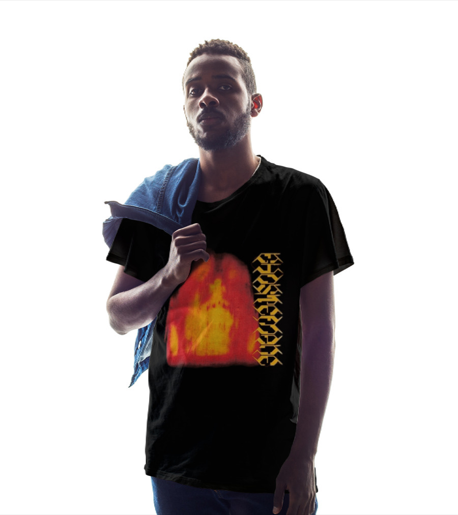 Ghostemane Face Hexagon Symbols And Red Yellow Abstract Blaze T-Shirt