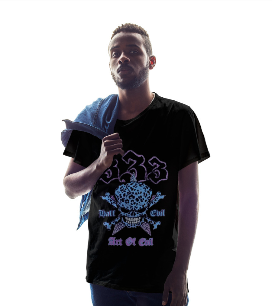 333 Half Evil Art Of Evil Skull T-Shirt