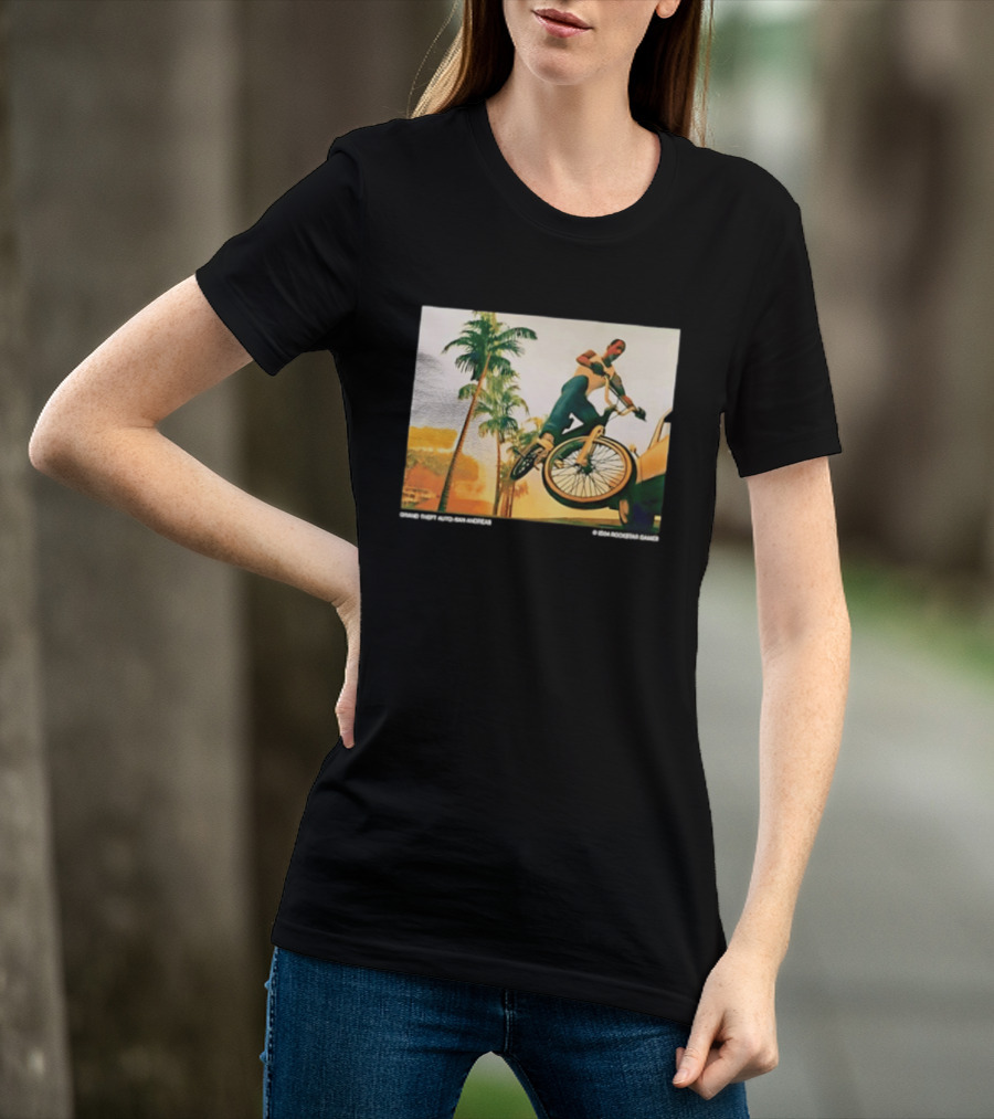 Grand Theft Auto San Andreas Rockstar Games Bicycle Scene T-Shirt