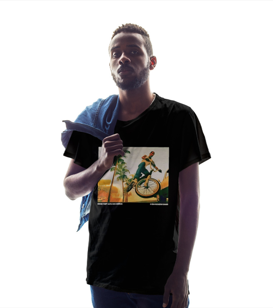 Grand Theft Auto San Andreas Rockstar Games Bicycle Scene T-Shirt