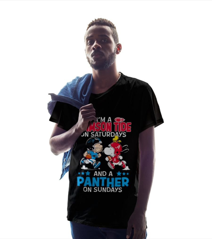 I'm A Crimson Tide On Saturdays And A Panther On Sundays Snoopy And Charlie Brown T-Shirt