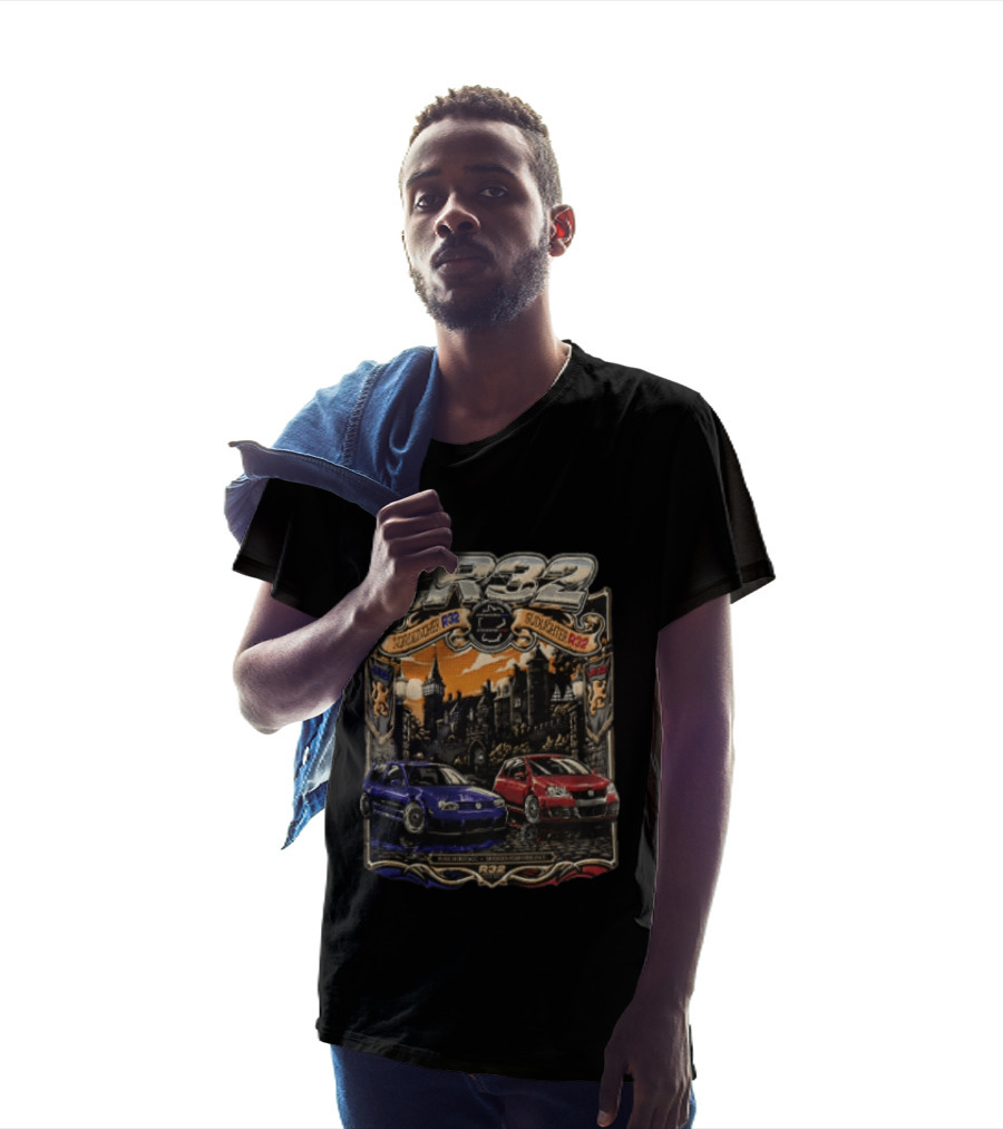 R32 Sudlichter Nordlichter Castle Blue Car Red Car Pure Heritage Modern Performance T-Shirt