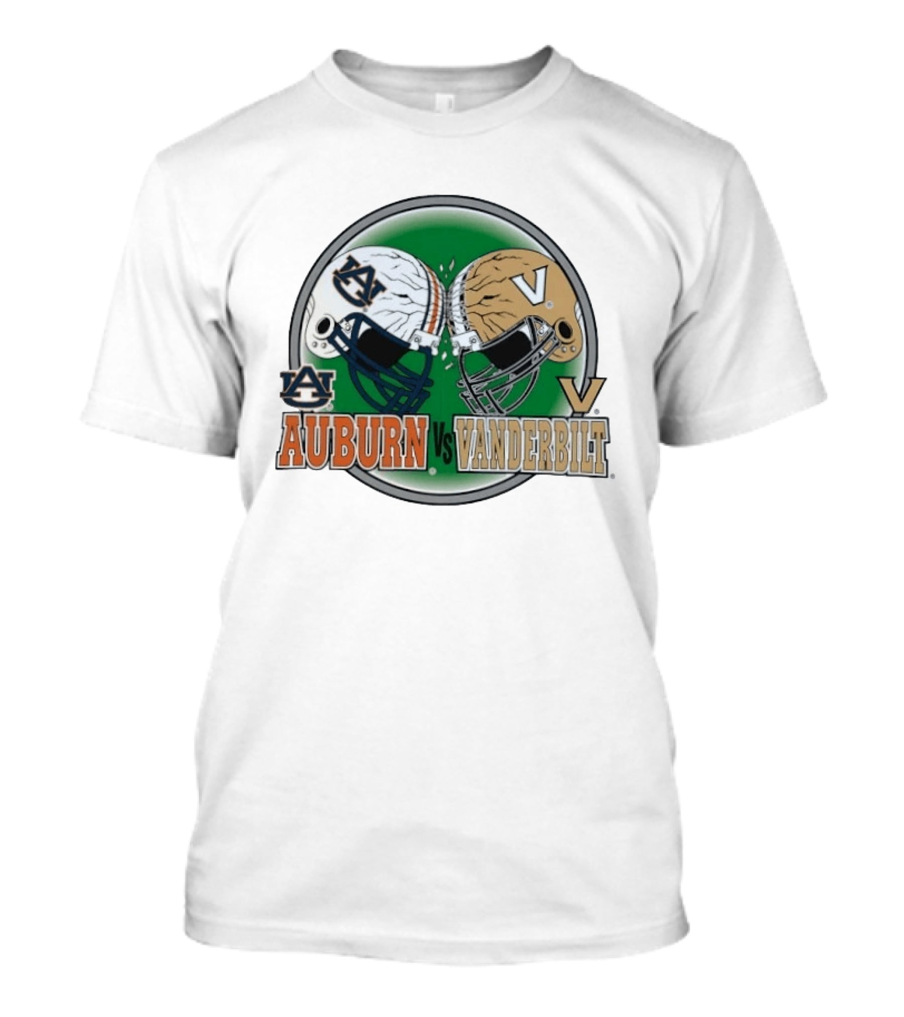 Auburn Tigers Vs Vanderbilt Commodores Football Helmets Clash T-Shirt