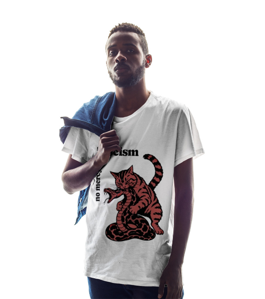 No Mercy For Fascism Cat And Snake T-Shirt