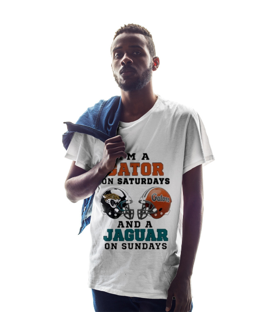 I'm A Gator On Saturdays And A Jaguar On Sundays Football Fan Phrase Helmet T-Shirt