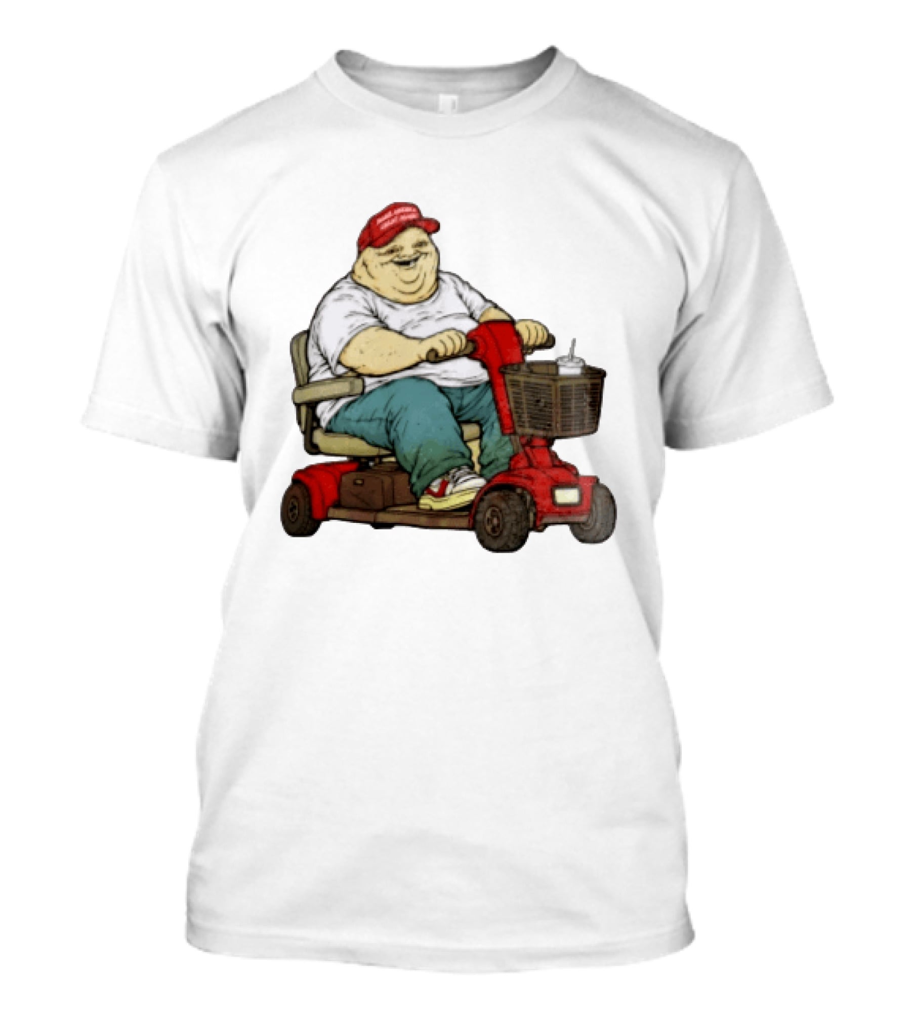 Magachud Scooter McGillicutty Kiss Cut Red Cap Plus Size Mobility T-Shirt