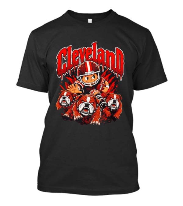Cleveland Browns Bulldog Football Cartoon Vintage Style 2026 T-Shirt