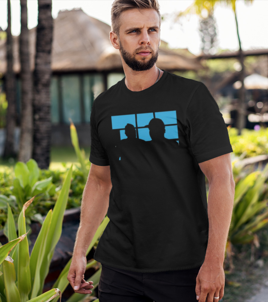 Daz Black Stars Store Shop Blue Off The Hook Black Silhouette Duo T-Shirt
