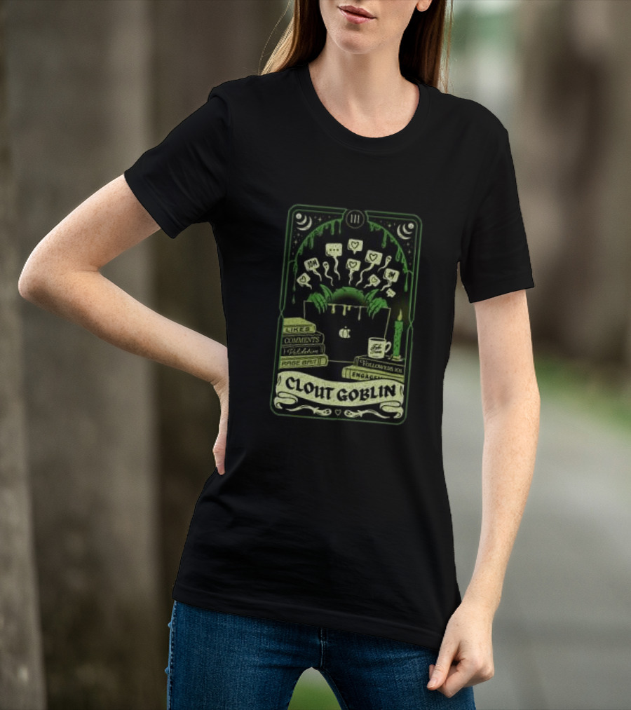 Do We Know Them Clout Goblin Tarot Card Style Social Media Icons And Keywords T-Shirt