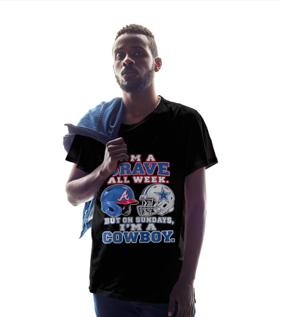 I'm A Brave All Week But On Sundays I'm A Cowboy Helmet Combination T-Shirt