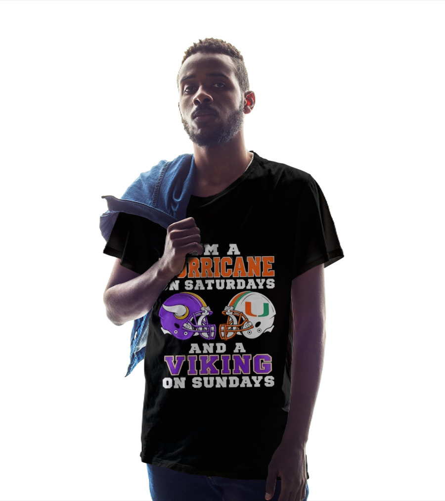 I'm A Hurricane On Saturdays And A Viking On Sundays Helmet Mindset T-Shirt