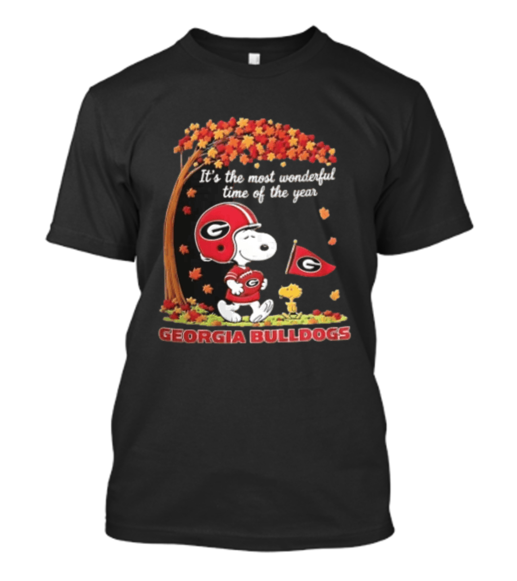 Georgia Bulldogs Snoopy It's The Most Wonderful Time Of The Year Autumn Peanuts Football Fans T-Shirt