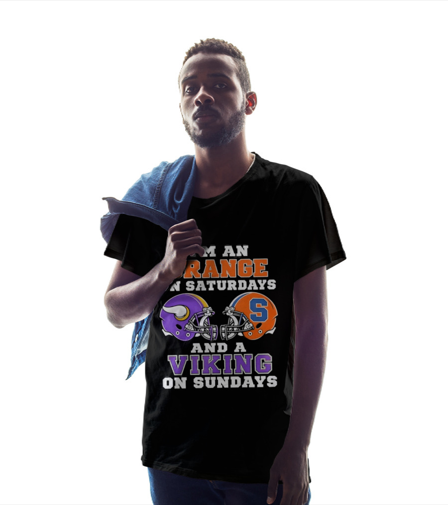 I'm An Orange On Saturdays And A Viking On Sundays Football Helmets T-Shirt