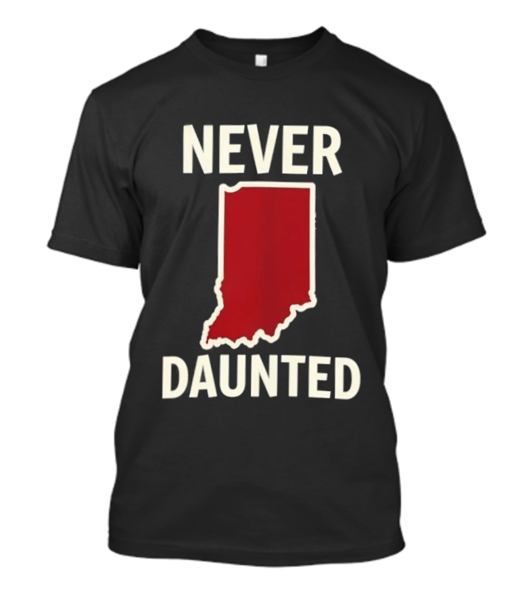 Never Daunted Indiana State Red Map T-Shirt