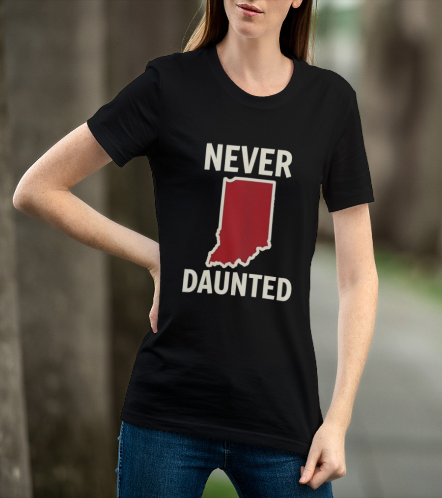 Never Daunted Indiana State Red Map T-Shirt