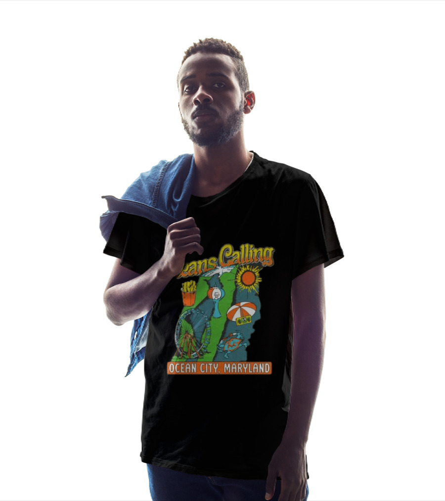 Oceans Calling Ocean City Maryland Festival Map Lineup T-Shirt