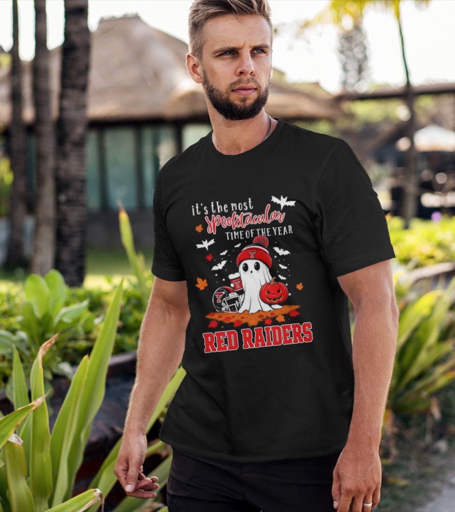 It's The Most Spooktacular Time Of The Year Texas Tech Red Raiders Halloween Pumpkin Ghost T-Shirt