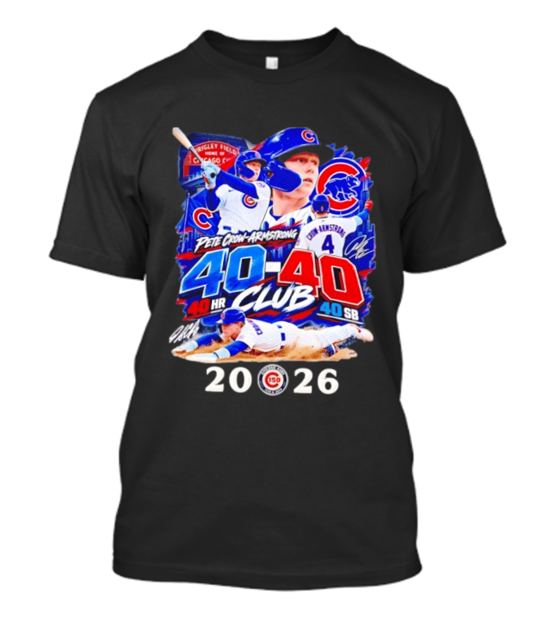 Pete Crow Armstrong 40HR 40SB Club Chicago Cubs 2026 T-Shirt