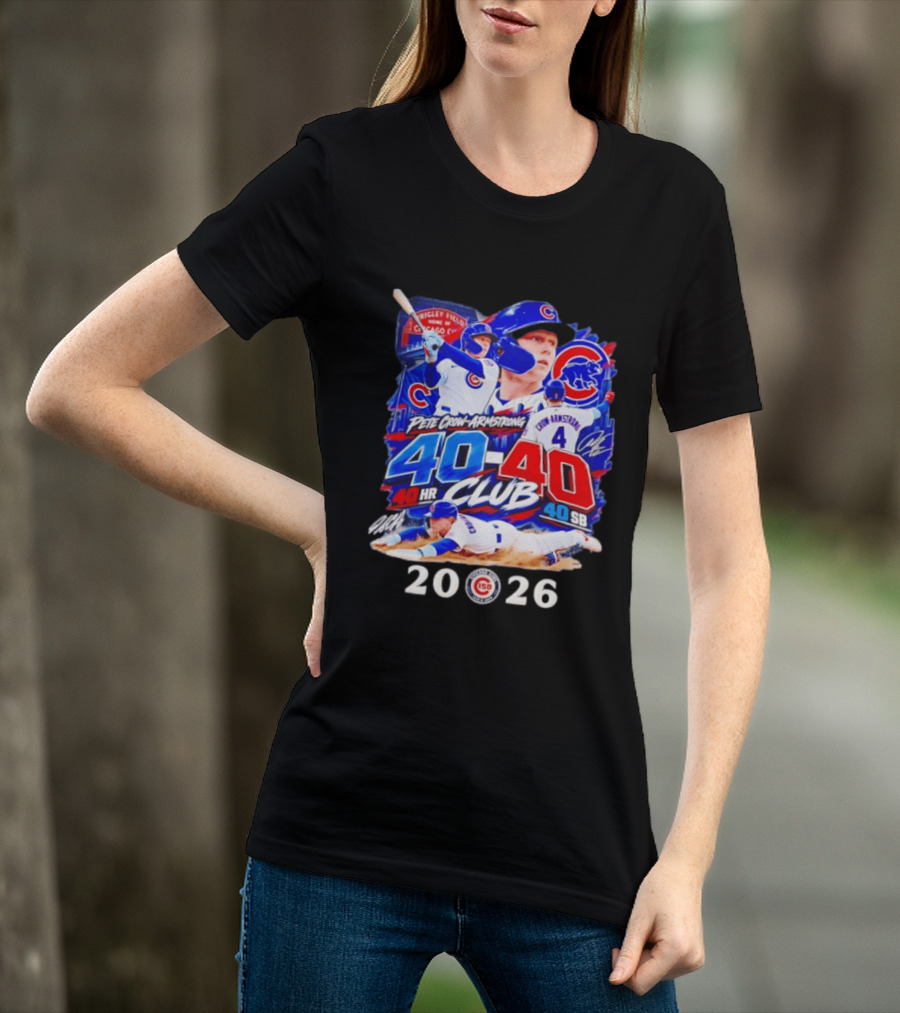 Pete Crow Armstrong 40HR 40SB Club Chicago Cubs 2026 T-Shirt