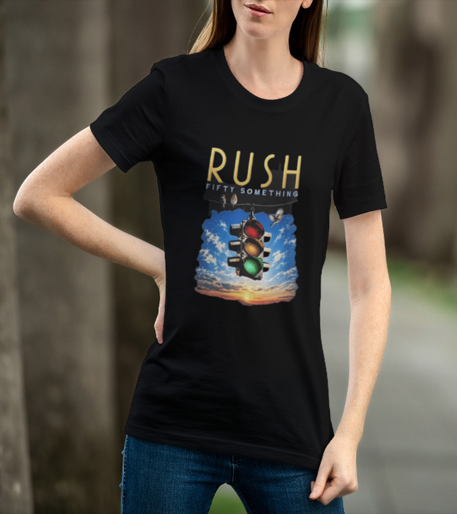 Rush Fifty Something Traffic Light Birds Blue Sky Sunset T-Shirt