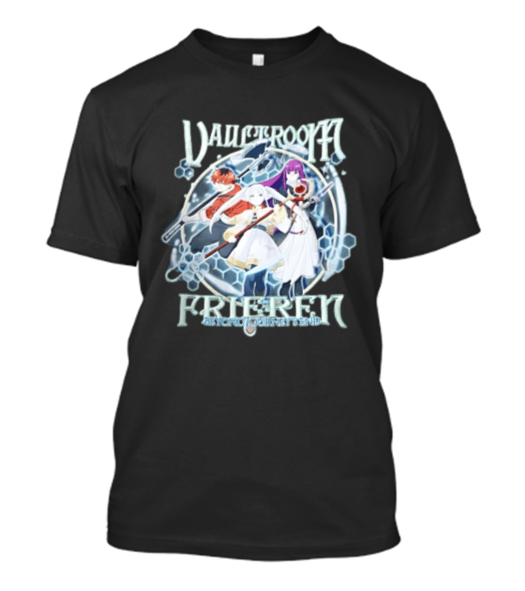 Vaultroom Frieren Beyond Journey's End Anime Characters With Magical Weapons T-Shirt