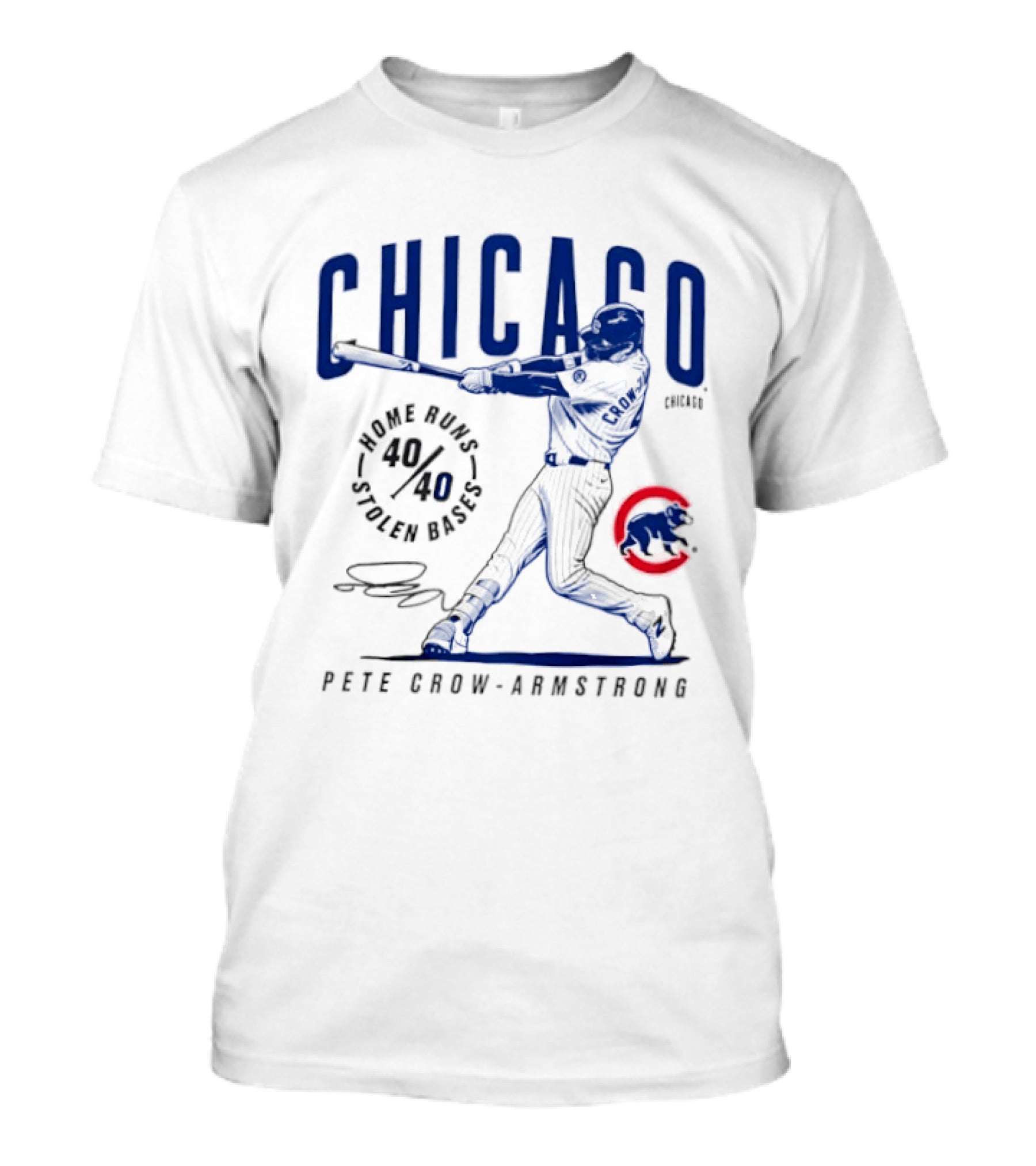 Chicago Cubs Home Runs Stolen Bases Pete Crow Armstrong 40.40 Legacy T-Shirt